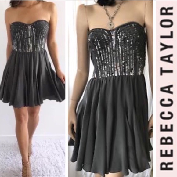 Rebecca Taylor Dresses & Skirts - - REBECCA TAYLOR  Sequined Strapless Cocktai…